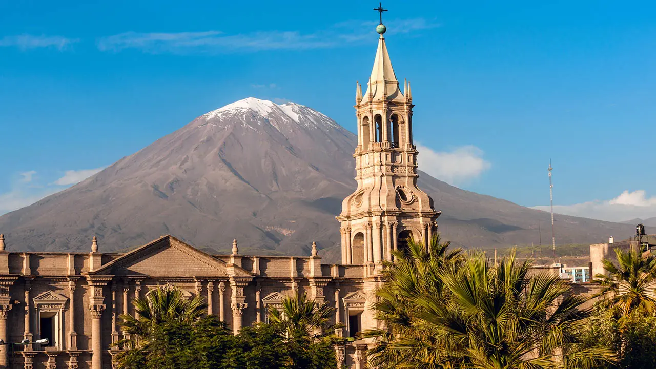 in the photo:Arequipa, the White city in Peru