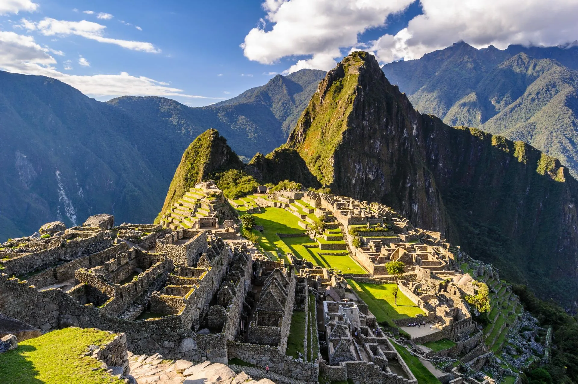 Machu Picchu from above, Peru - panorama of the lost Inca city