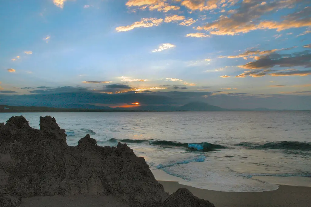 In the photo: sunset on a beach in the Dominican Republic