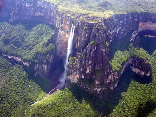 In the photo: the waterfalls in  Venezuela