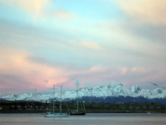 in photo: the city of Ushuaia in Patagonia, Argentina 