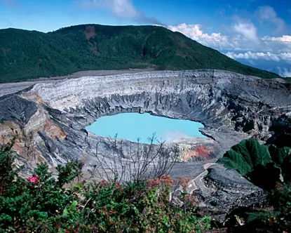 In the photo: the crater lake of the Poas volcano in Costa Rica