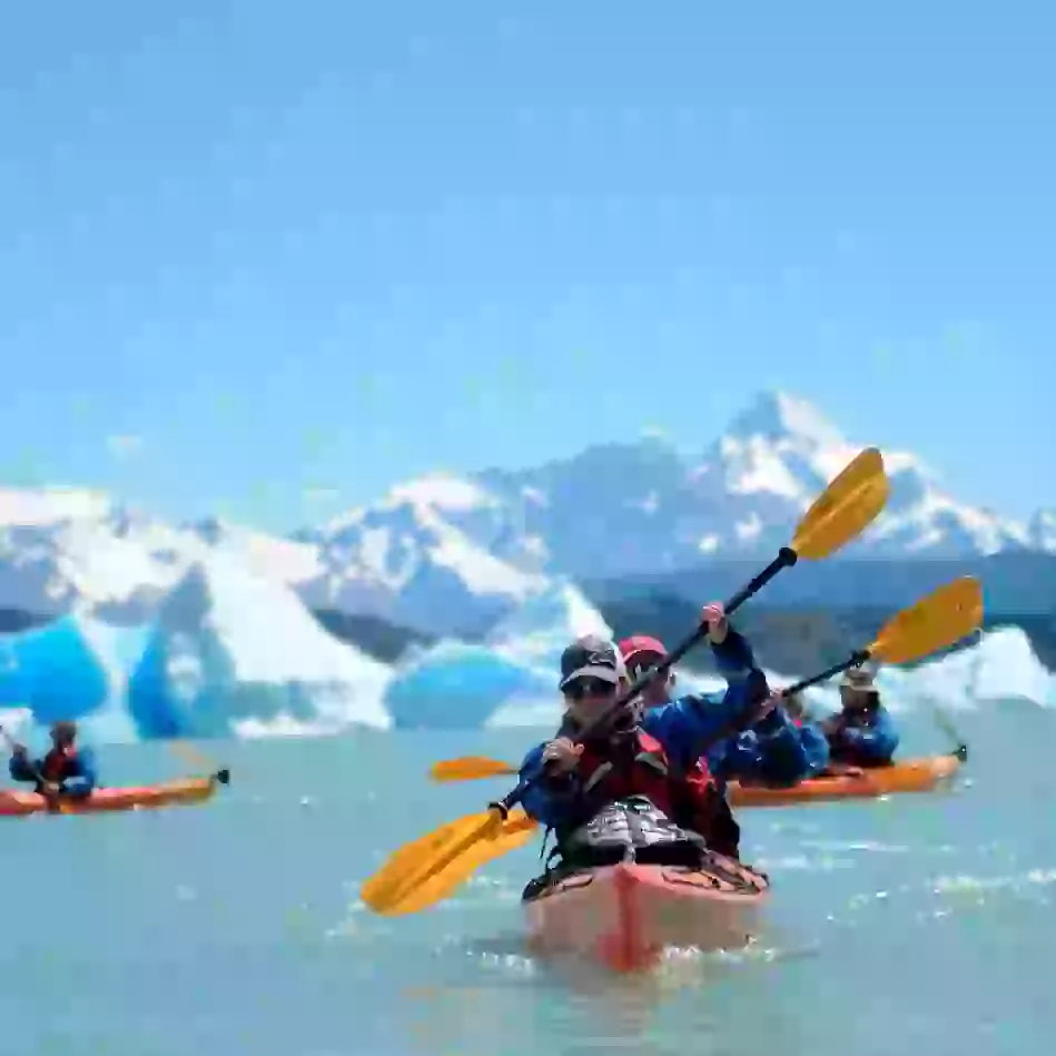 In the photo: Antarctica and its  icebergs