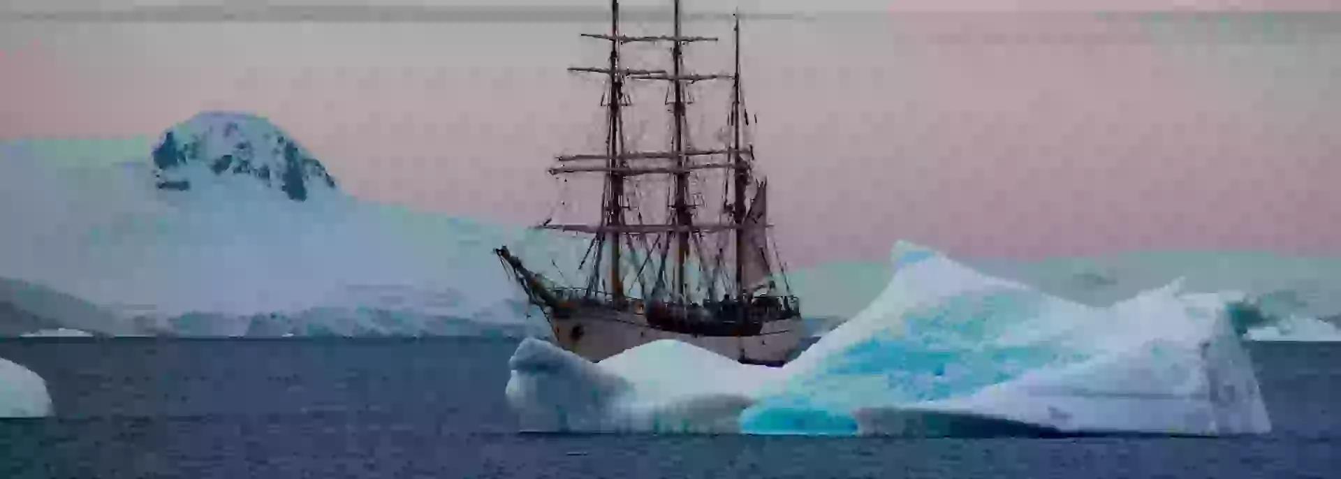 In the photo: Antarctica and its  icebergs