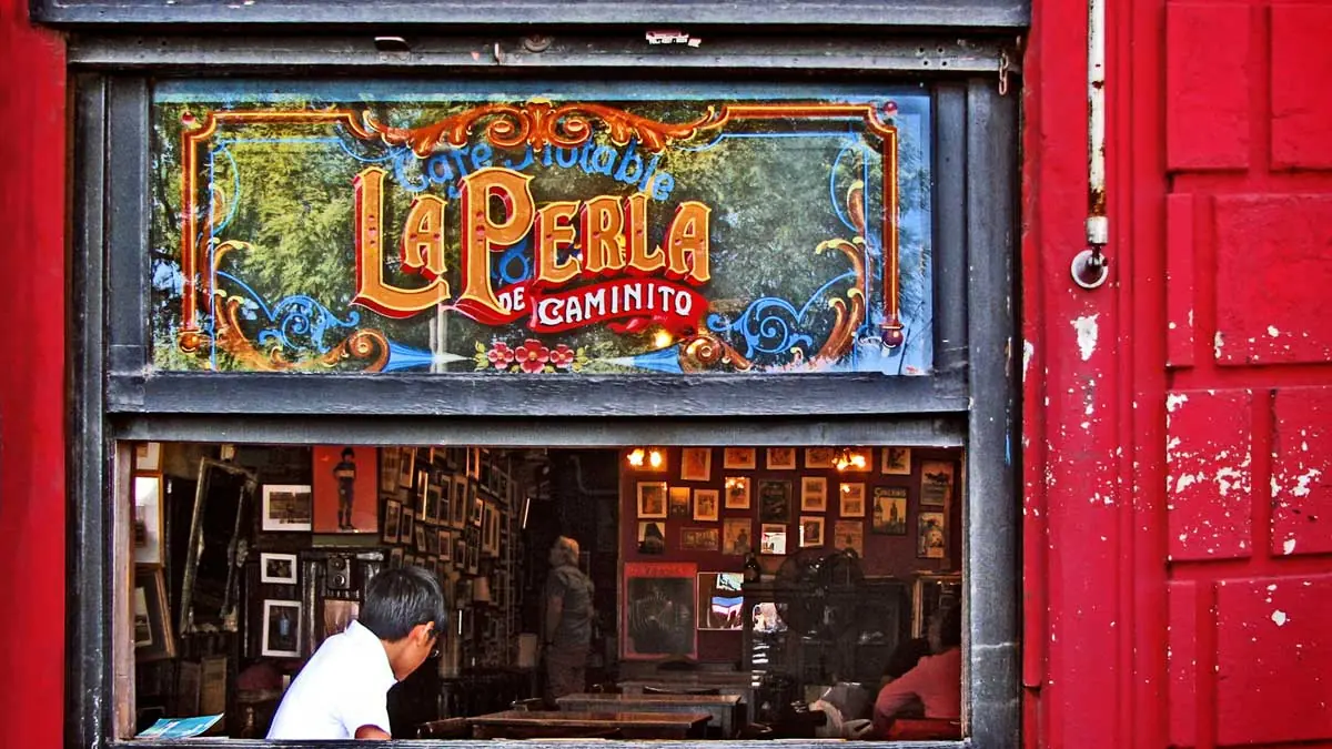 Bright facades with shutters in Buenos Aires, Argentine charm