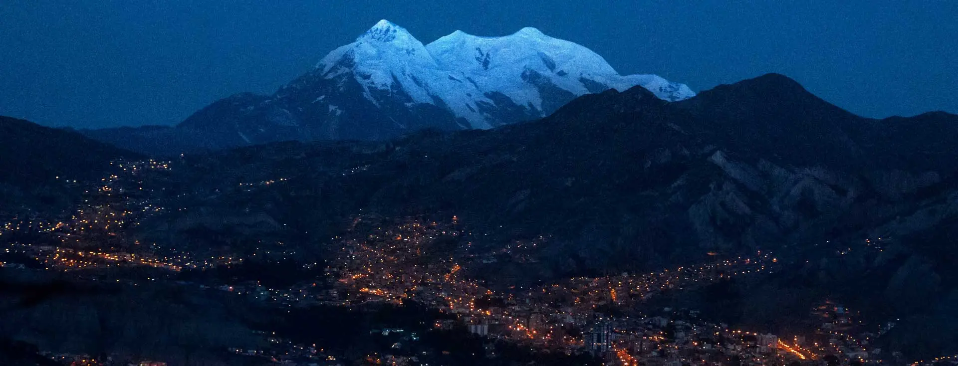 La Paz, Bolivia - cable car over the city, view of the Andes