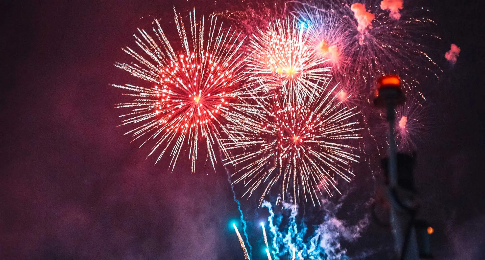 New Year's Eve fireworks on Copacabana Beach, Rio de Janeiro, Brazil