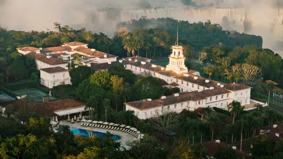 Pink palace Belmond Hotel das Cataratas by Iguazu Falls, exclusive park access and cascades