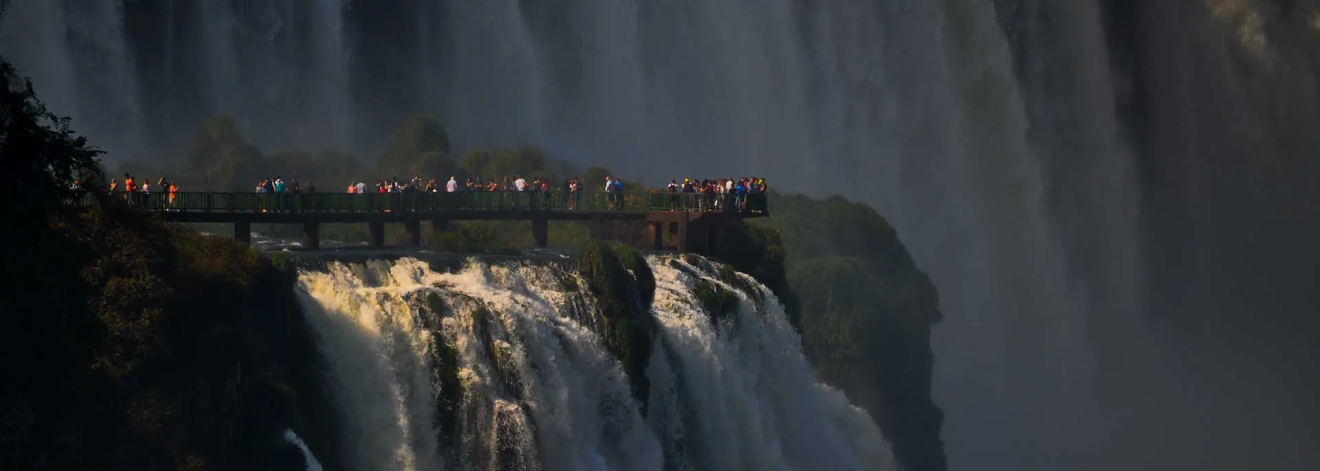 Walkway over water to Devil's Throat, Iguazu, Argentina