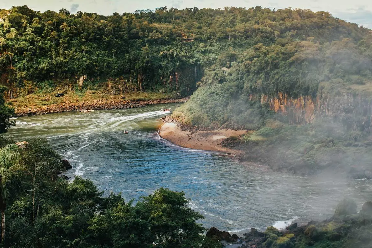 Boat tour under Iguazu Falls, Macuco Safari in Brazil