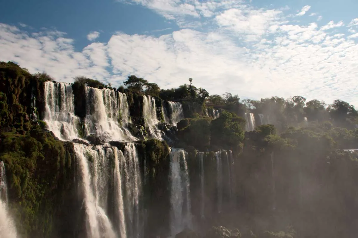 Iguazu Falls cascades in Brazil and Argentina