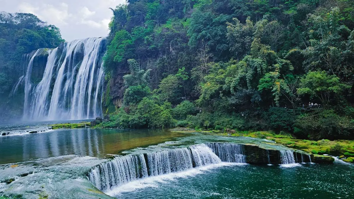 Iguazu Falls, river and jungle, Brazil and Argentina, wild rainforest