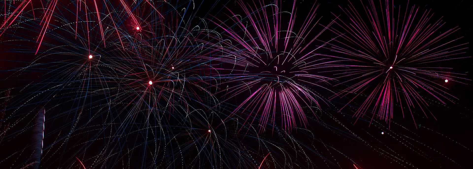 New Year's Eve fireworks on Copacabana Beach, Rio de Janeiro, Brazil – thousands in white attire, festive celebration, spectacular display over the ocean