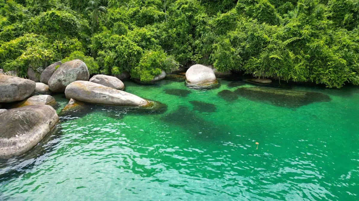 Secluded beach and traditional fishing village near Paraty, Brazil