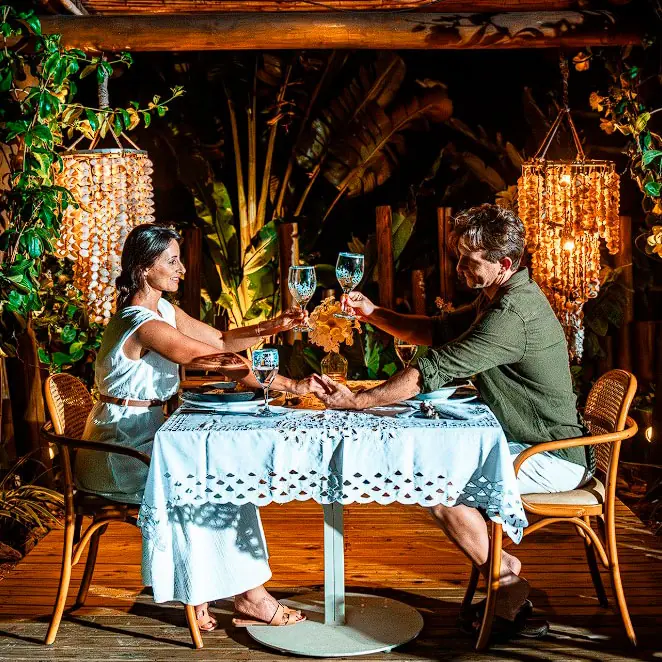 Private romantic dinneк at NANNAI Muro Alto in Porto de Galinhas