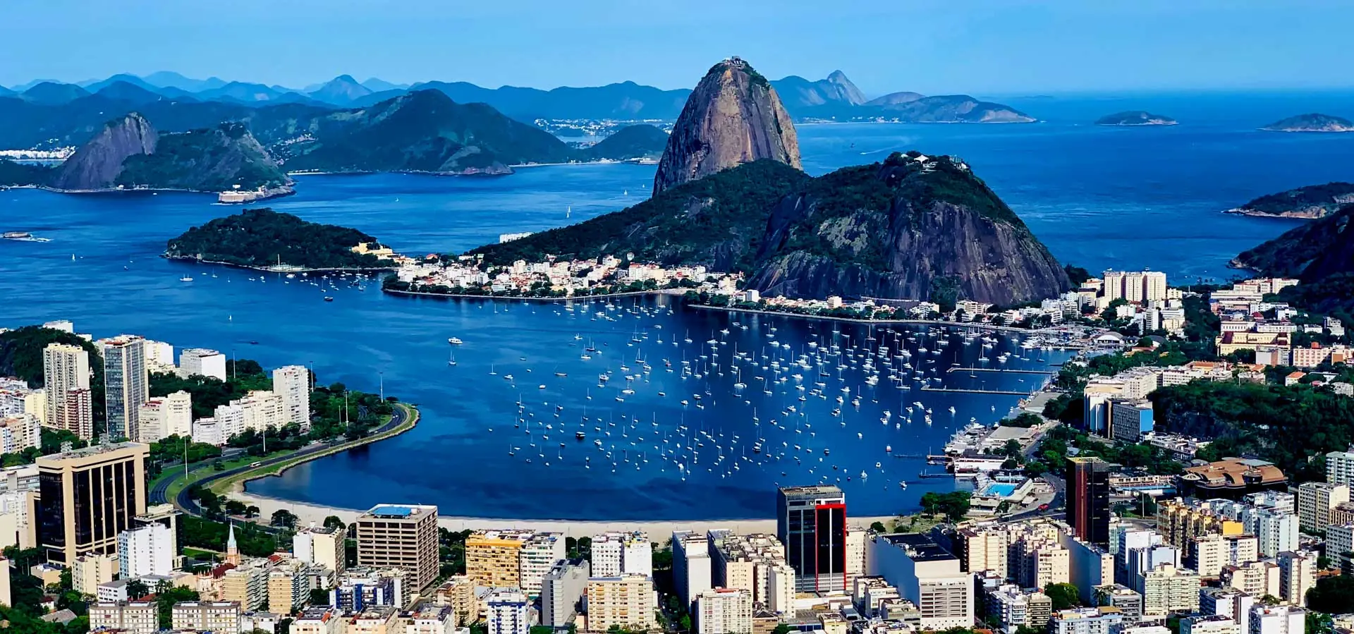 Guanabara Bay in Rio de Janeiro, city skyline