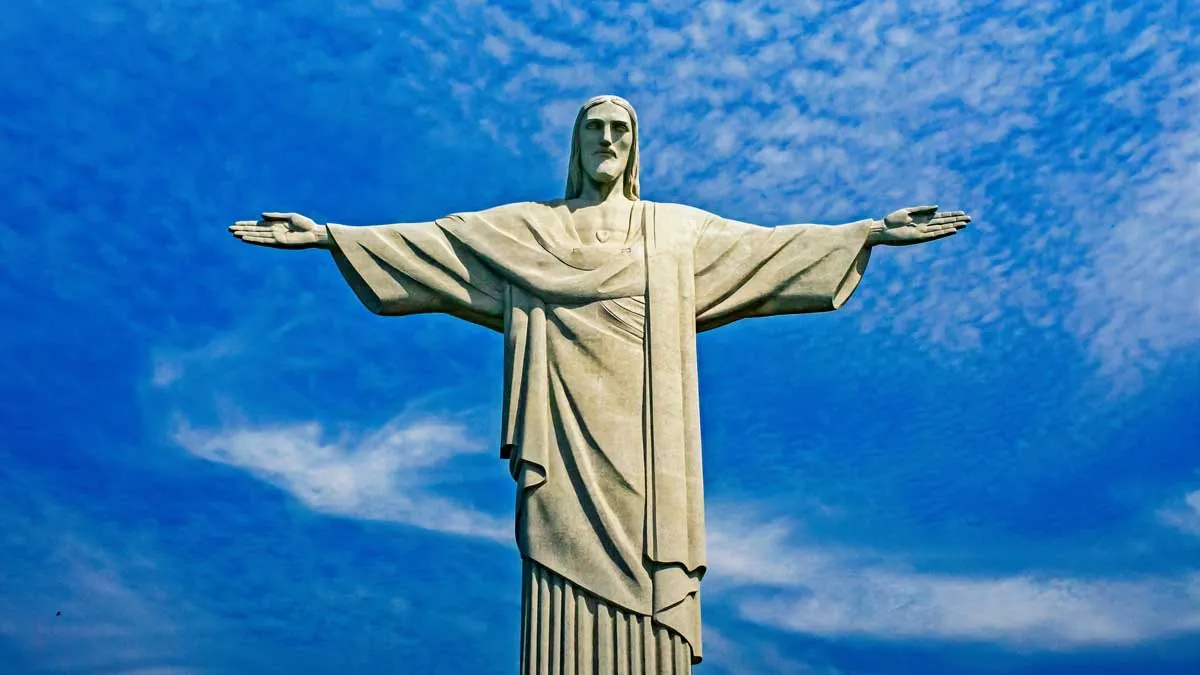 Christ the Redeemer statue, the main symbol of Rio de Janeiro on Corcovado Mountain in Brazil