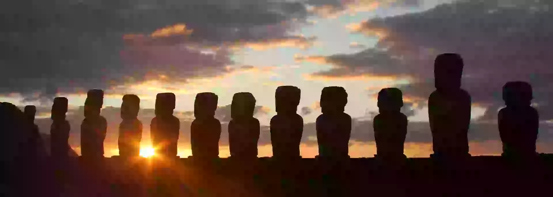 on photo: Moai on Easter Island in Chile 