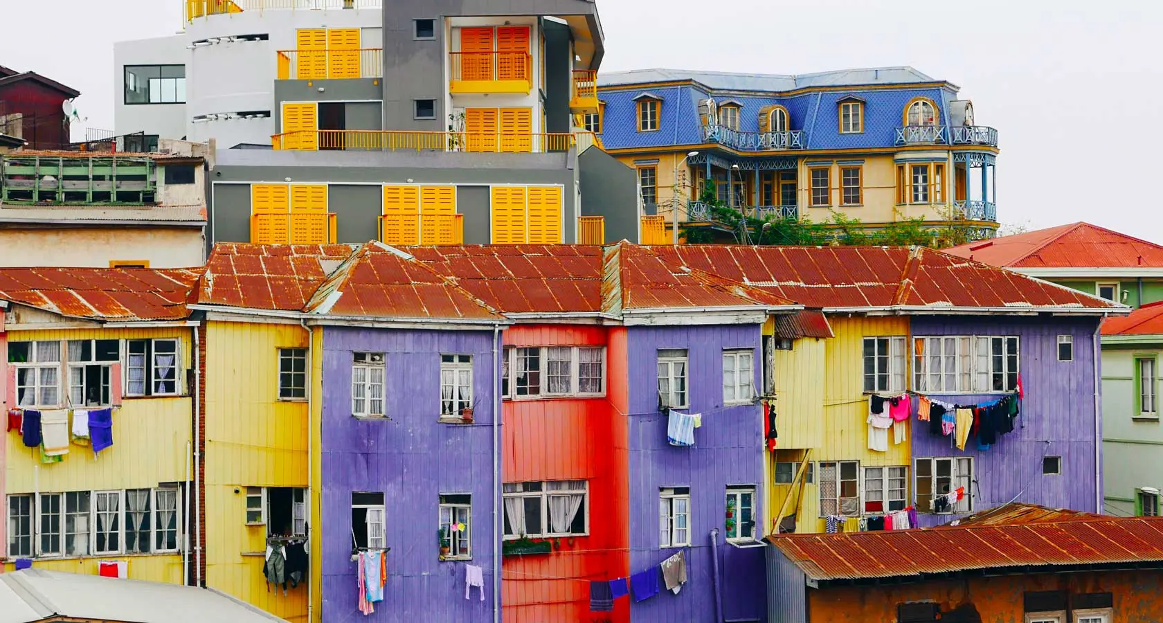 Colorful houses on the hills of Valparaiso, Chile