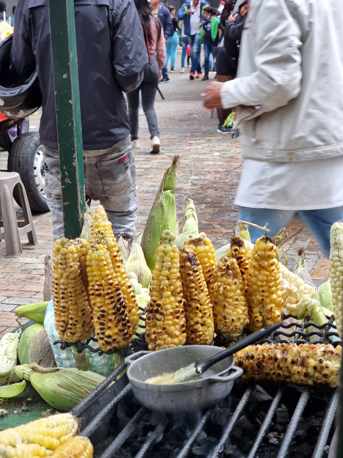 in the photo:street food in Bogota, the capital of Colombia