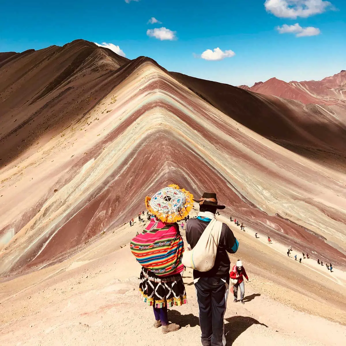Rainbow Mountain Vinicunca (Vinicunca) in Peru, colorful Andes slopes