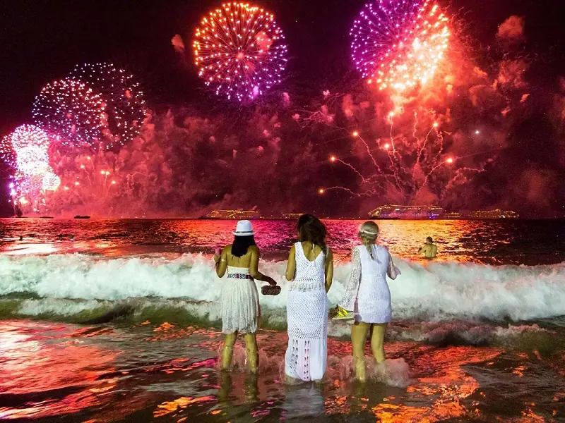 Brazil with waterfalls at New Year