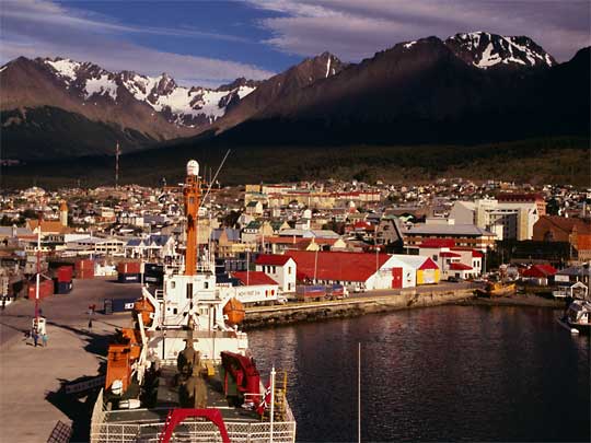in photo: the city of Ushuaia in Patagonia, Argentina 