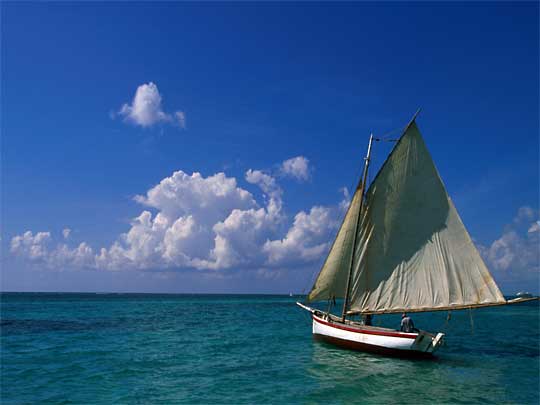 in photo: the island of Ambergris Caye, Belize