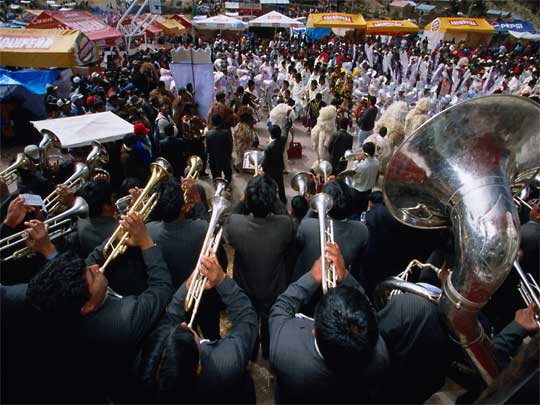 In the photo: the city of Puno in Peru and Lake Titicaca