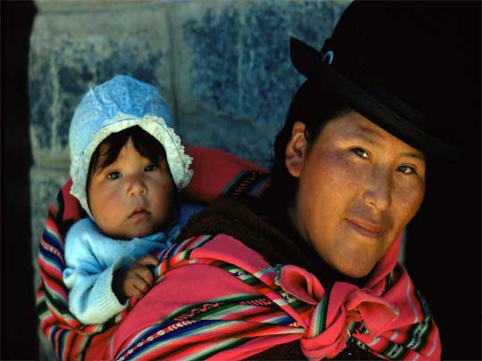 In the photo: the city of Puno in Peru and Lake Titicaca
