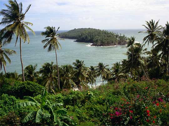 In the photo: a beach holiday on an island in French Guyana