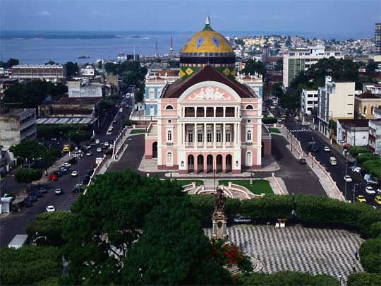 Manaus city and the river Amazon in Brazil 