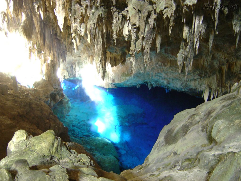 in photo: The Blue Lake cave  in Bonito,Brazil