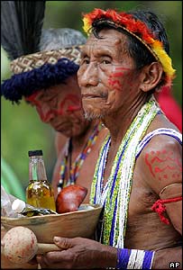 In the photo: Indians of the tribe in Venezuela
