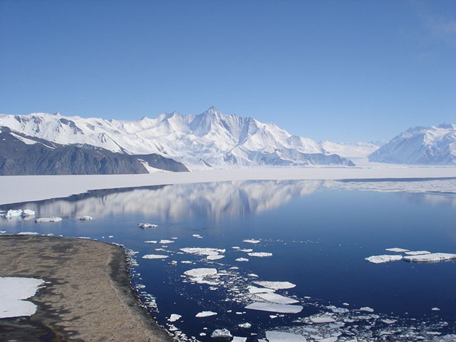 In the photo: icebergs in Antarctica