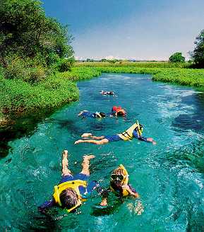 in photo: Rafting and tubing in Bonito,Brazil
