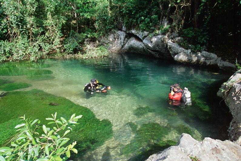 in photo: Rafting and tubing in Bonito,Brazil