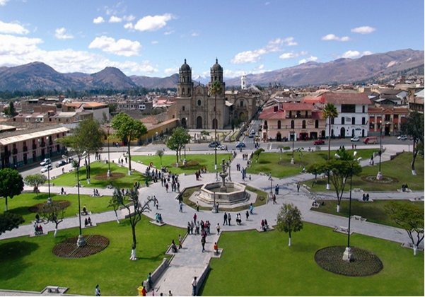 in the photo: Cajamarca city in Peru 