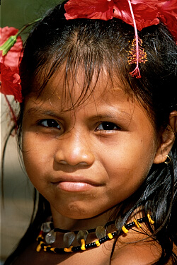 In the photo: the Embera Indians in Panama