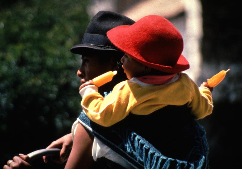 In the photo: native people of Ecuador