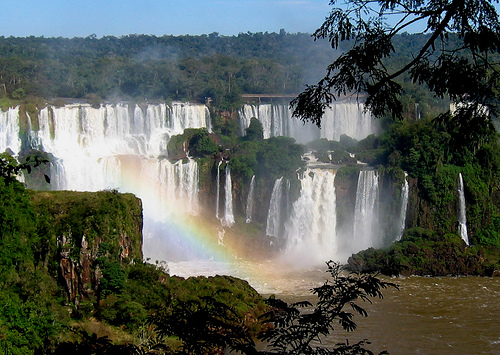in photo; Iguasu Waterfalls in Brazil and Argentina