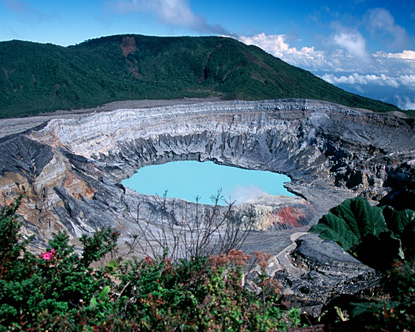 In the photo: the crater lake of the Poas volcano in Costa Rica