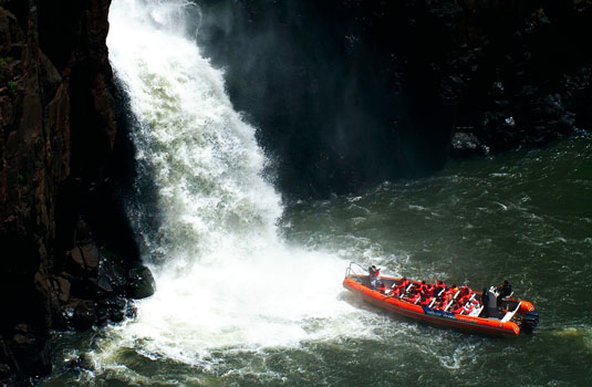 In photo: Macuco safari and  the Foz do Iguaçu waterfalls 