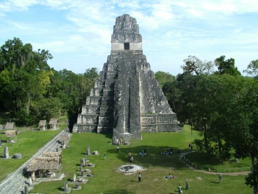 In the photo: the pyramids of El Peten in Guatemala