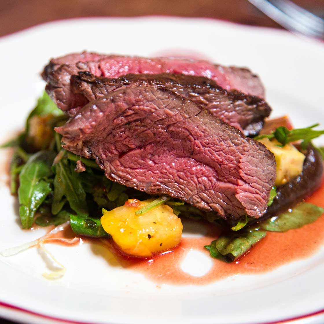 Malbec wine and steak tasting at a restaurant in Buenos Aires