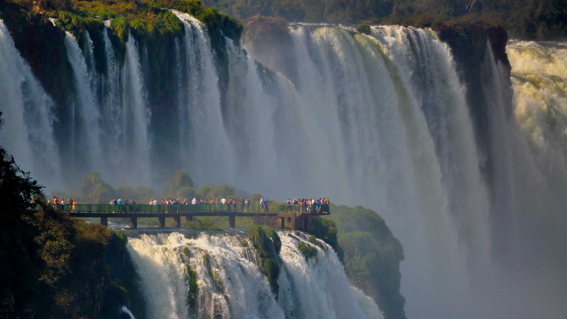 Iguazu Falls, Brazil, powerful water streams