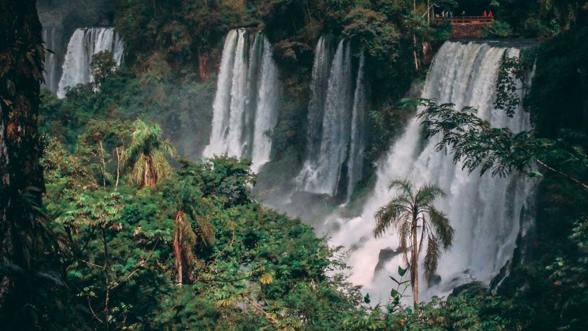 Iguazu Falls both sides Brazil Argentina