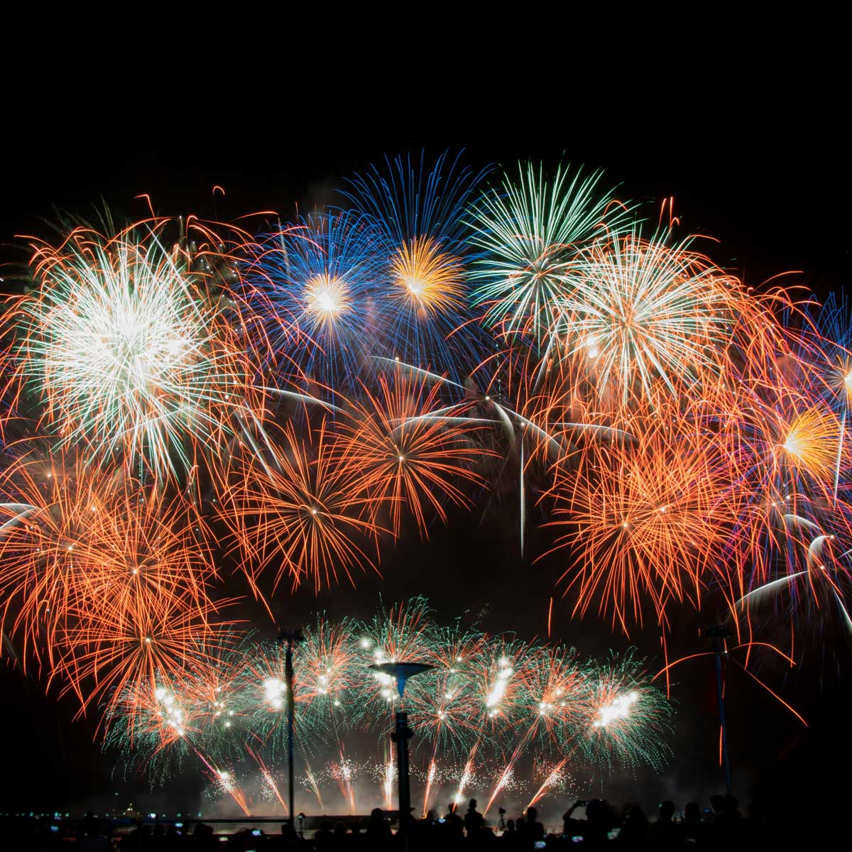 New Year's Eve in Rio, white clothes and fireworks on the beach