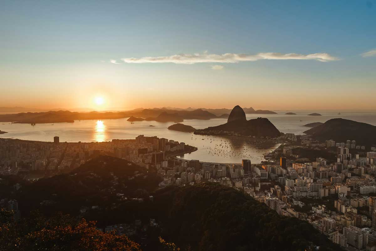 Guanabara Bay view, Rio Brazil at dusk