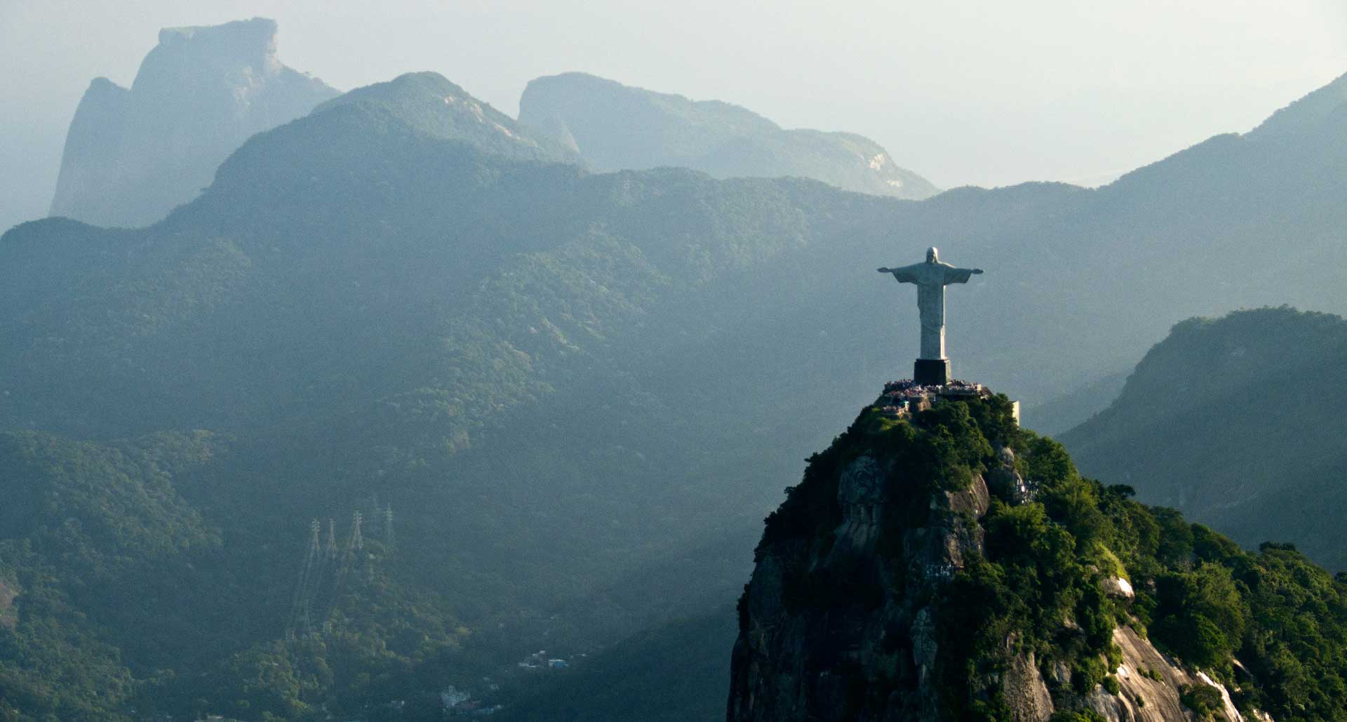 Christ the Redeemer statue and panoramic view of Rio de Janeiro, Brazil